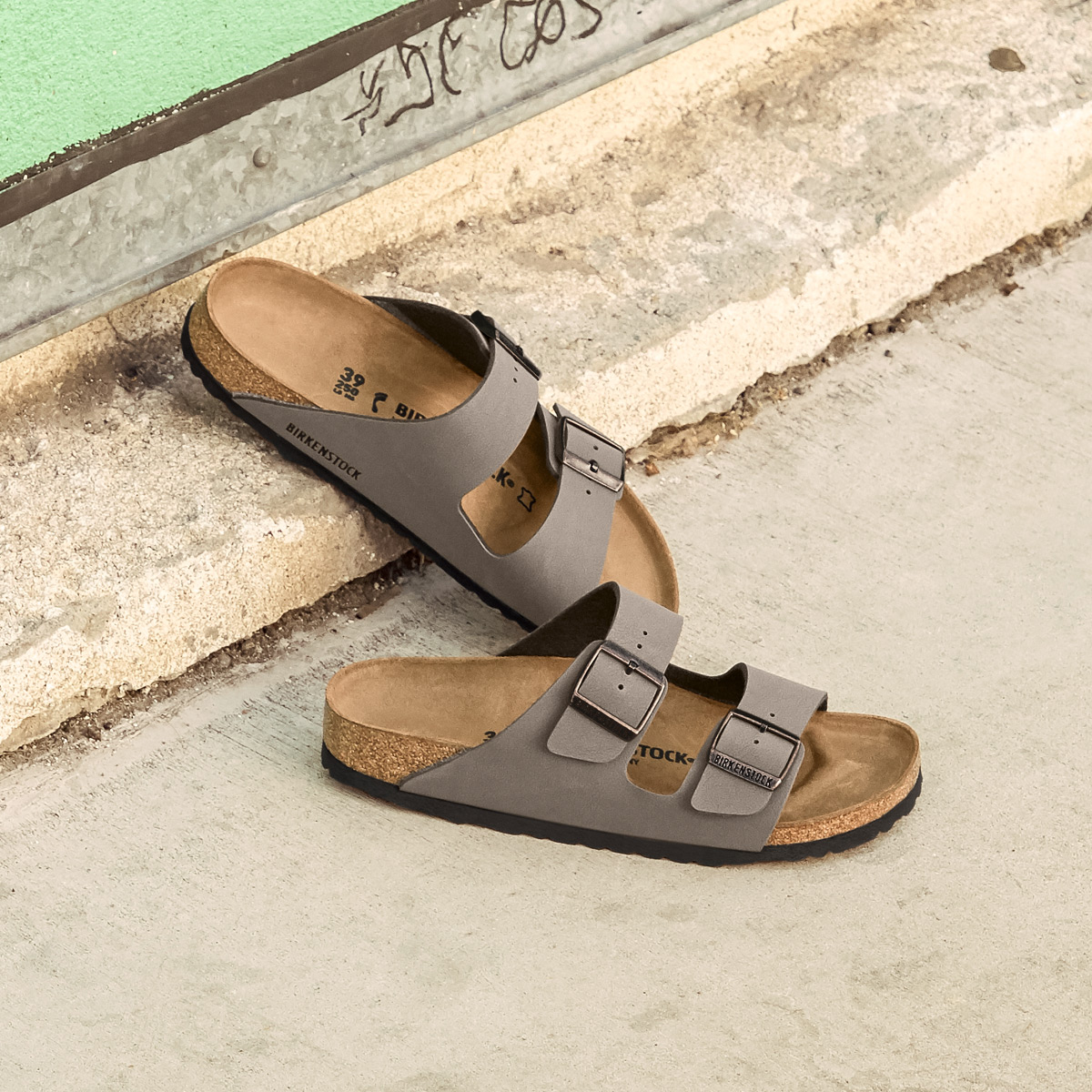 Men's Arizona Birkibuc 2 Strap Sandal - Stone