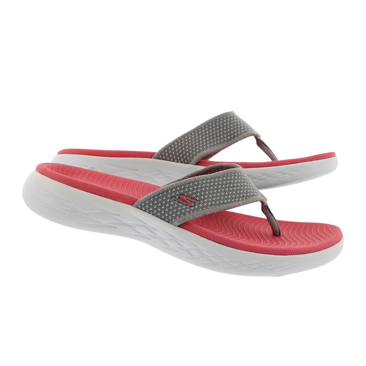 skechers women's on the go 600 sunny flip flop gray