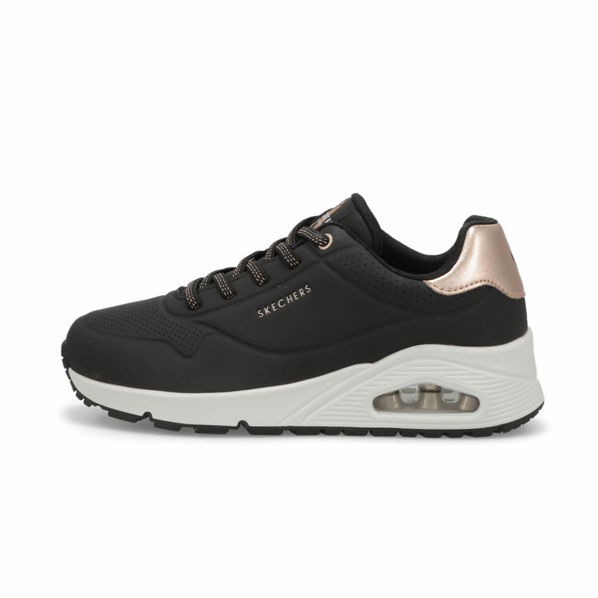 Women s Uno Metallic Trim Sneaker Black