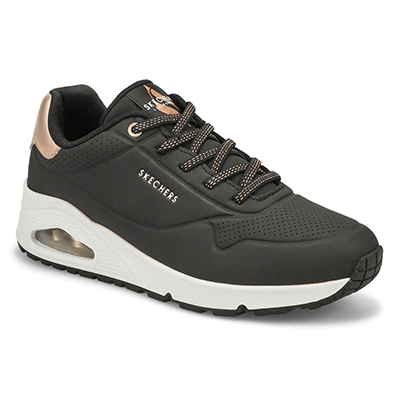 Lds Uno Shimmer Away Sneaker - Black