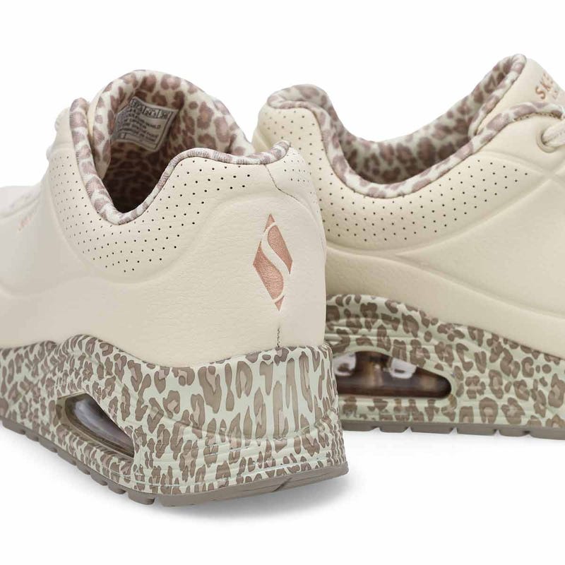 Baskets à lacets UNO, blanc/léopard, femmes