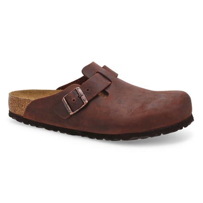 Mns Boston Oiled Leather Soft Footbed Casual Clog - Habana
