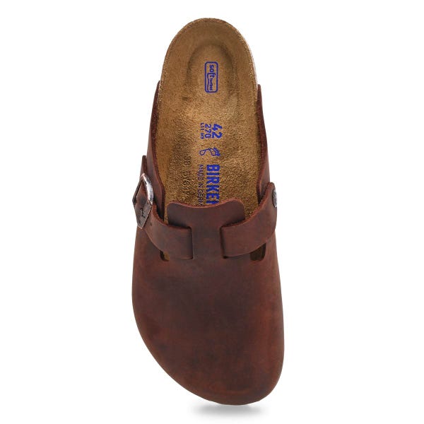 Men's Boston Oiled Leather Soft Footbed Casual Clog - Habana
