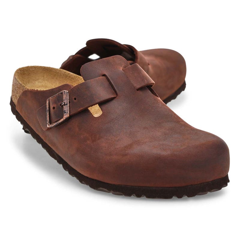 Men's Boston Oiled Leather Soft Footbed Casual Clog - Habana