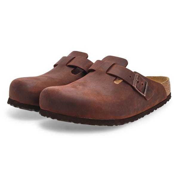 Men's Boston Oiled Leather Soft Footbed Casual Clog - Habana