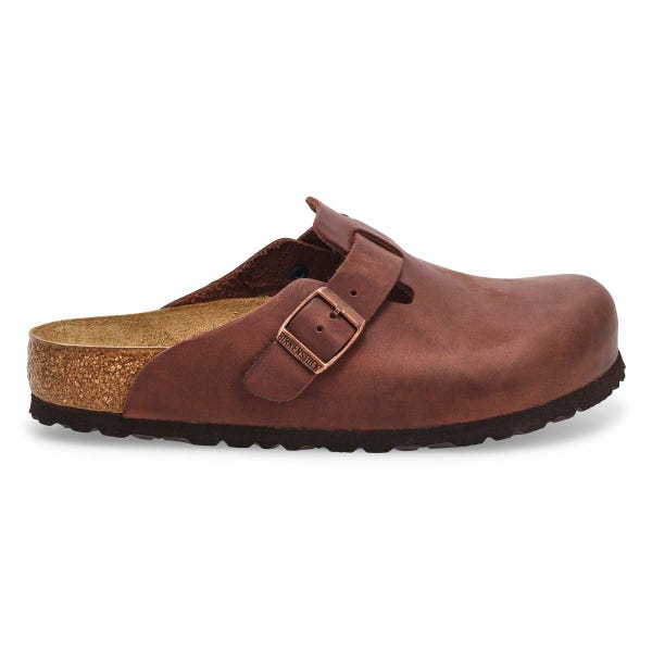 Women's  Boston Oiled Leather Soft Footbed Casual Clog - Habana