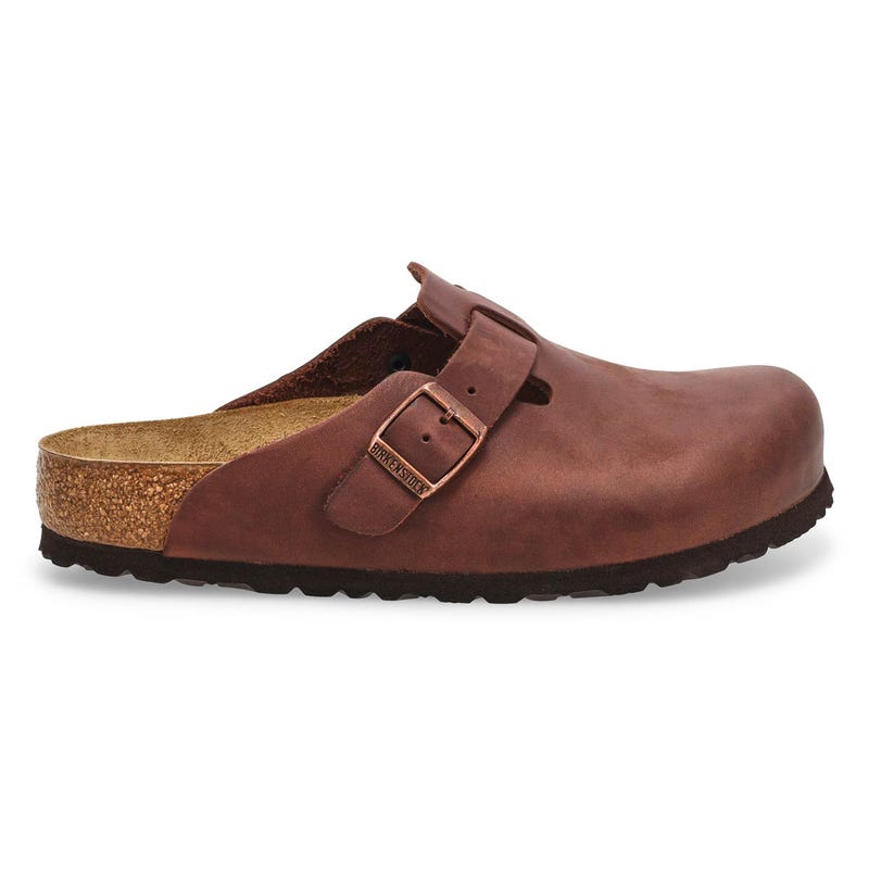 Women's  Boston Oiled Leather Soft Footbed Casual Clog - Habana