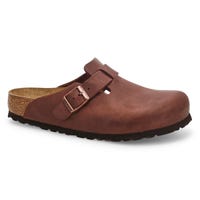 Women's  Boston Oiled Leather Soft Footbed Casual Clog - Habana