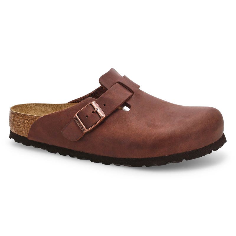 Women's  Boston Oiled Leather Soft Footbed Casual Clog - Habana