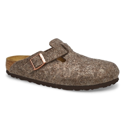 Lds Boston Wool Narrow Clog - Cocoa