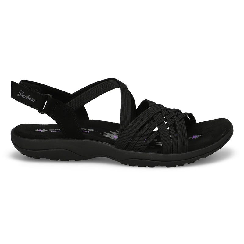 Women's  Reggae Slim Casual Sandal - Black/Black