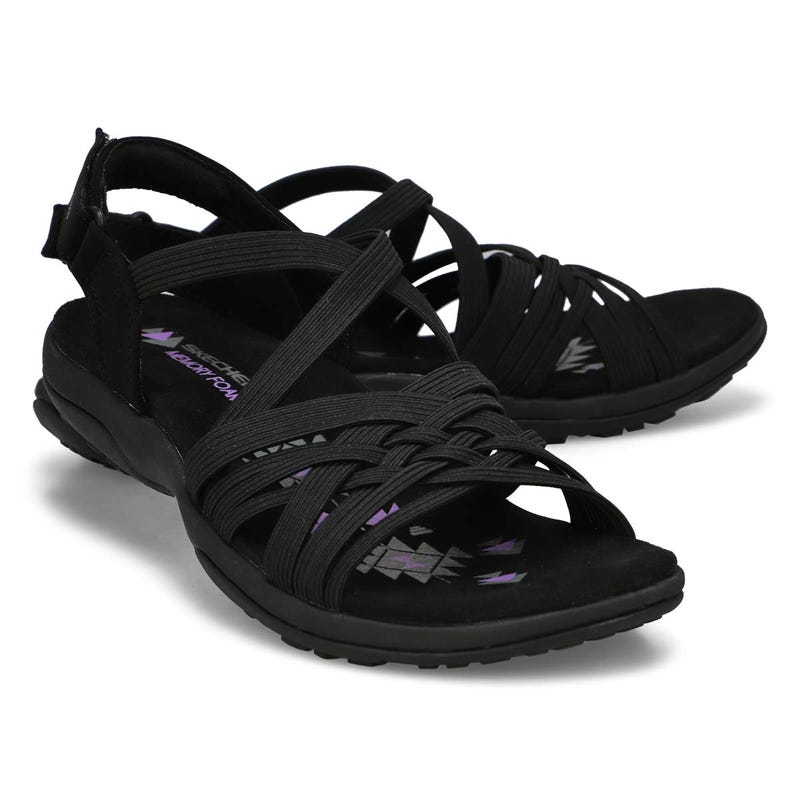 Women's  Reggae Slim Casual Sandal - Black/Black