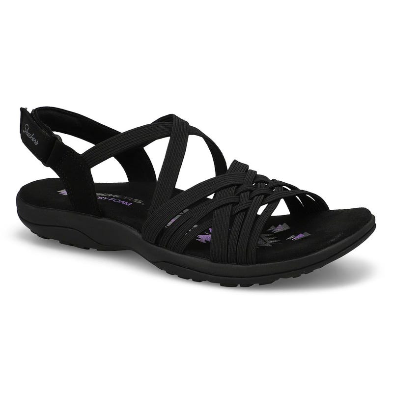 Women's  Reggae Slim Casual Sandal - Black/Black