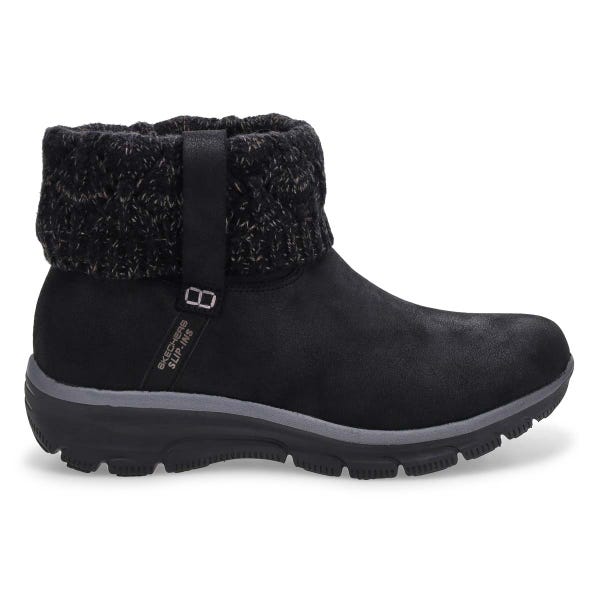 Women's Easy Going Slip-Ins ankle boot in black.