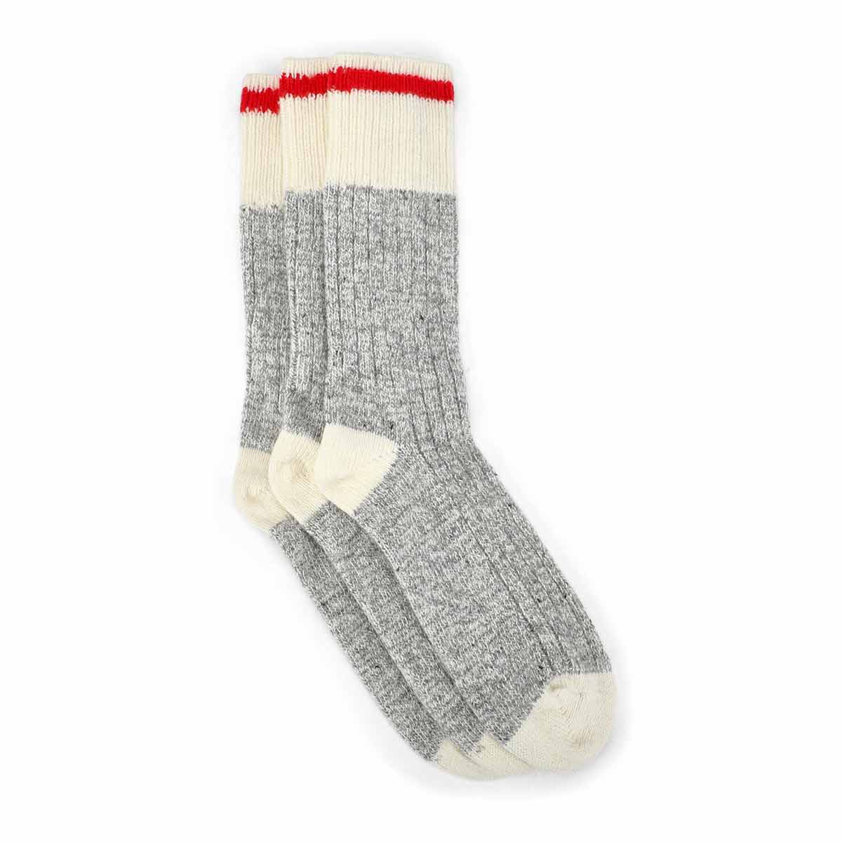Men's DURAY grey/white wool blend sock - 3pk