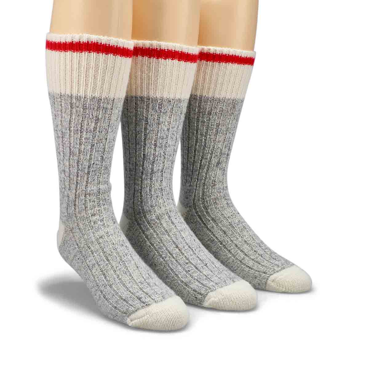 Men's DURAY grey/white wool blend sock - 3pk