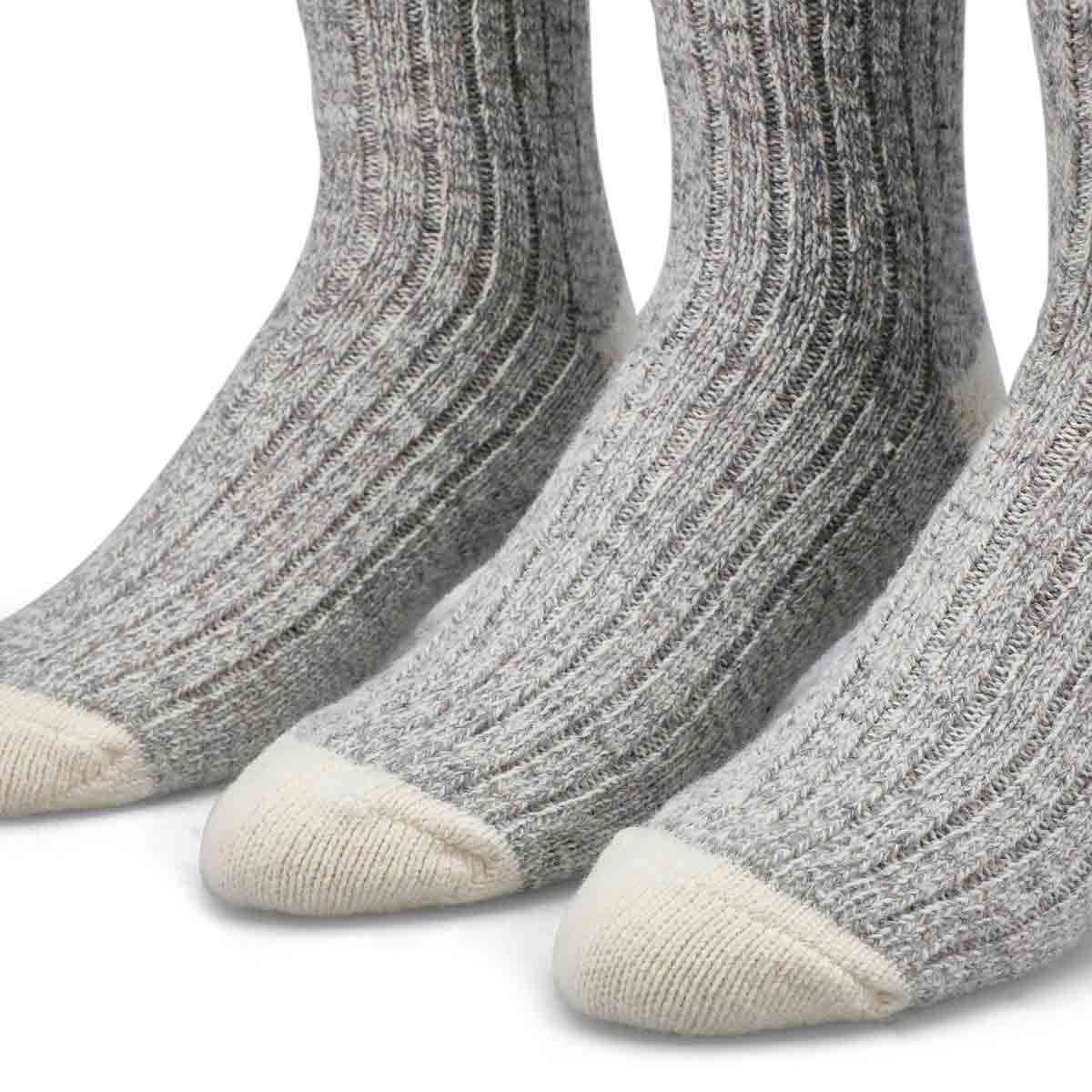 Men's DURAY grey/white wool blend sock - 3pk