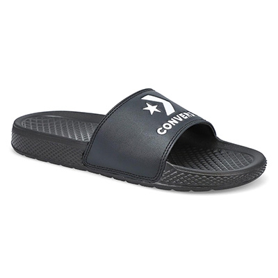 Lds All Star blk/wht casual slide sandal