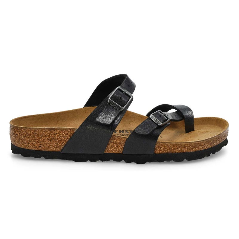 Sandale en Birko-Flor à passe-orteil MAYARI, réglisse délicate, femmes