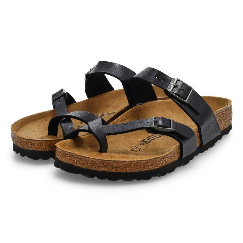 Sandale en Birko-Flor à passe-orteil MAYARI, réglisse délicate, femmes