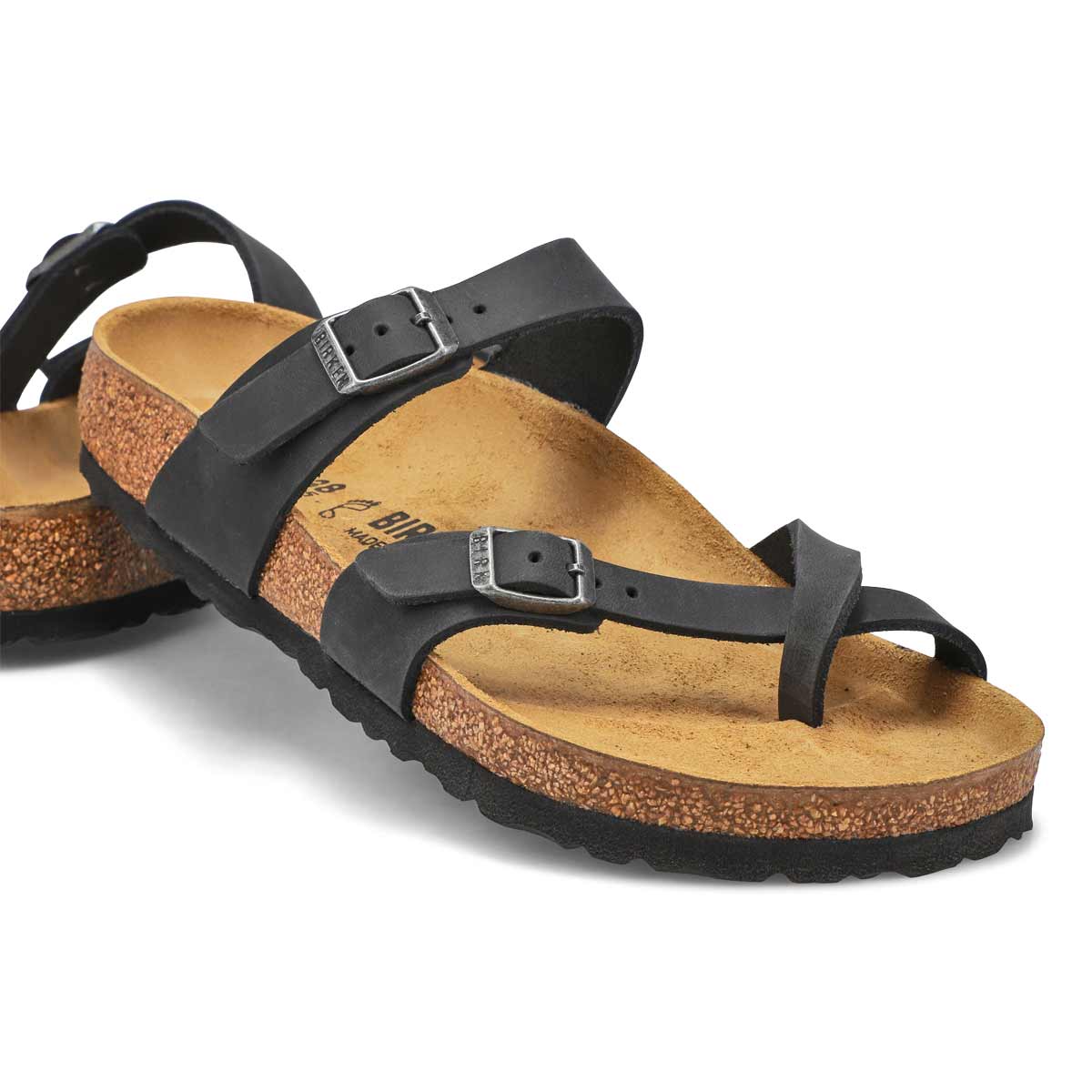 Women's Mayari Oiled Leather Toe Sleeve Sandal - Black