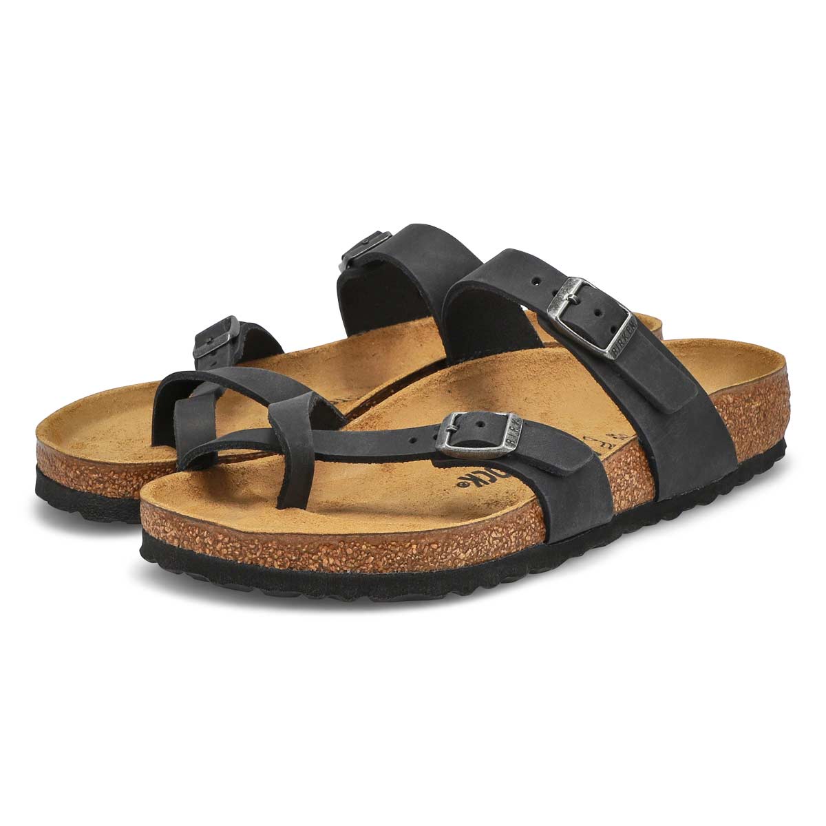 Women's Mayari Oiled Leather Toe Sleeve Sandal - Black