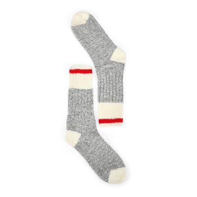 Lds Duray Wool Blend Heavy Sock-Grey/Wht