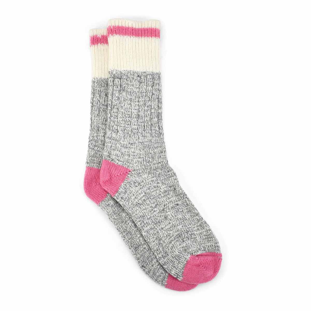 Women's Duray Wool Blend Heavy Sock - Grey/Pink