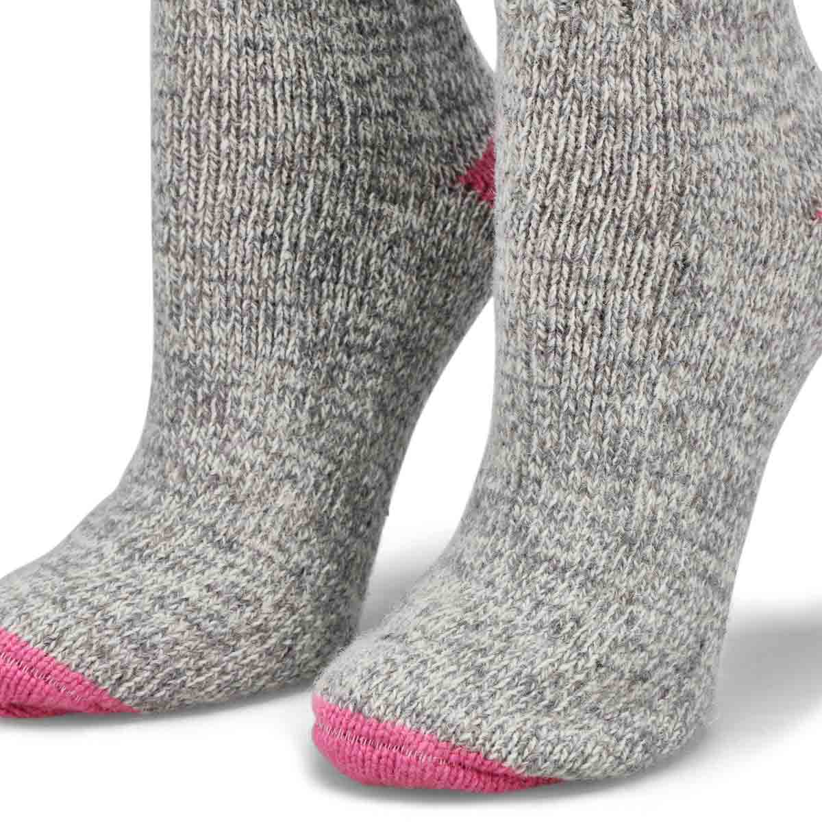 Chaussettes épaisses Duray, gris/rose, femme