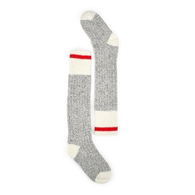 Lds Duray grey/wht wool blend tall sock