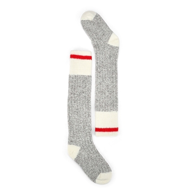 Lds Duray Wool Blend Tall Sock - Grey/White