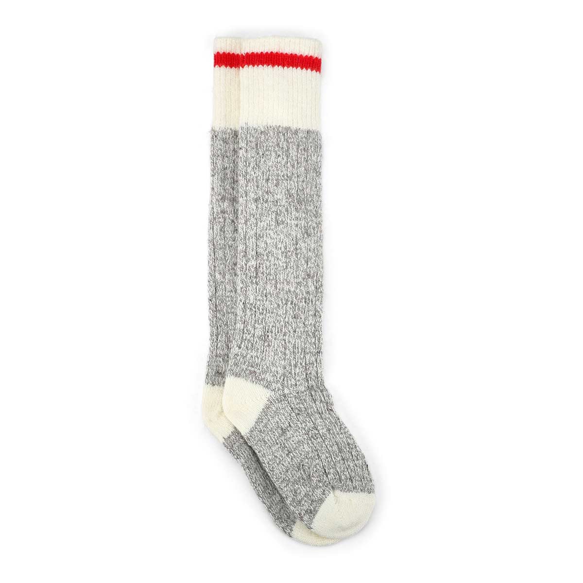 Chaussettes hautes DURAY, laine gris/blanc, femmes