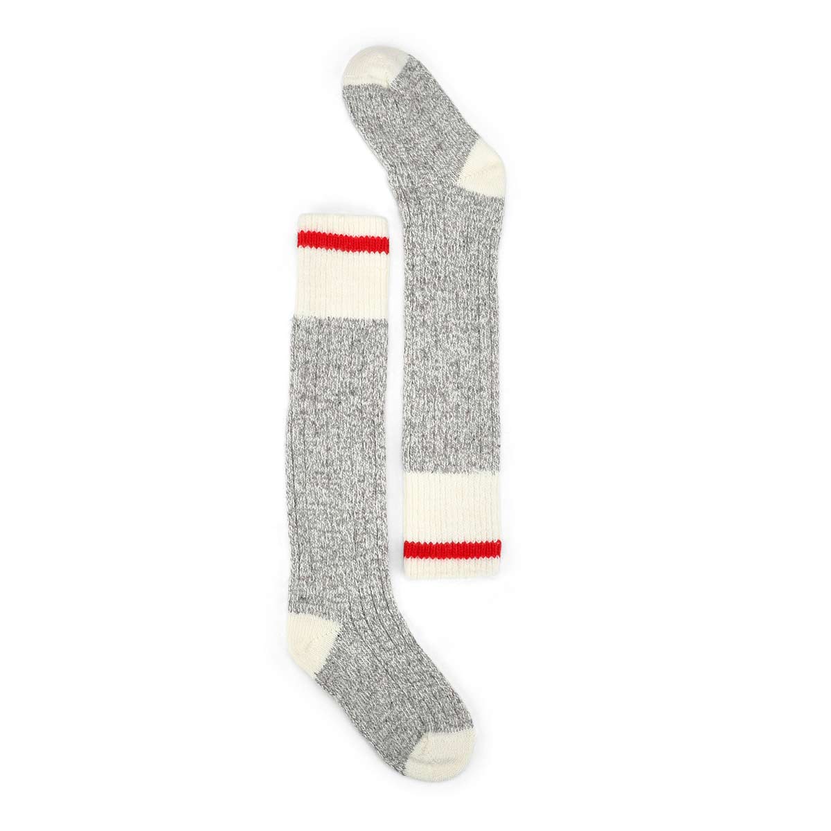 Chaussettes hautes DURAY, laine gris/blanc, femmes