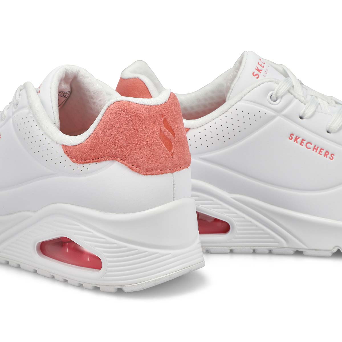 Women's  Uno Pop Back Lace Up Sneaker - White/Coral