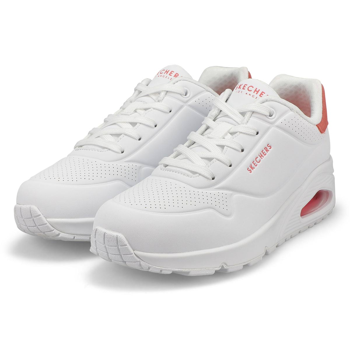 Women's  Uno Pop Back Lace Up Sneaker - White/Coral