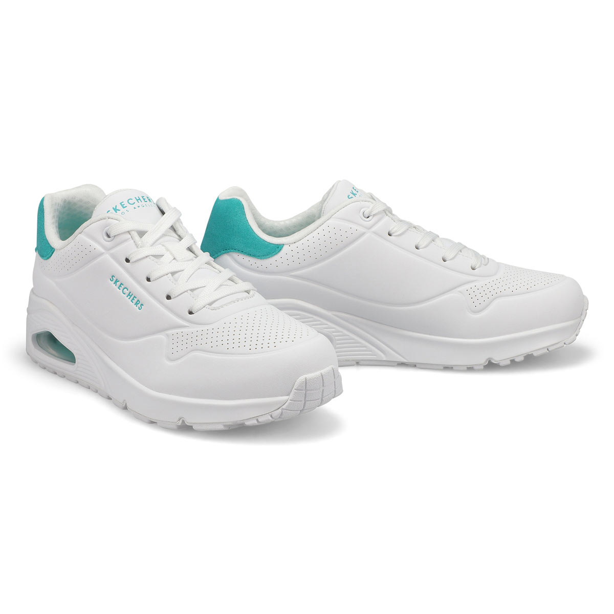 Women's Uno Pop Back Lace Up Sneaker - White/Mint