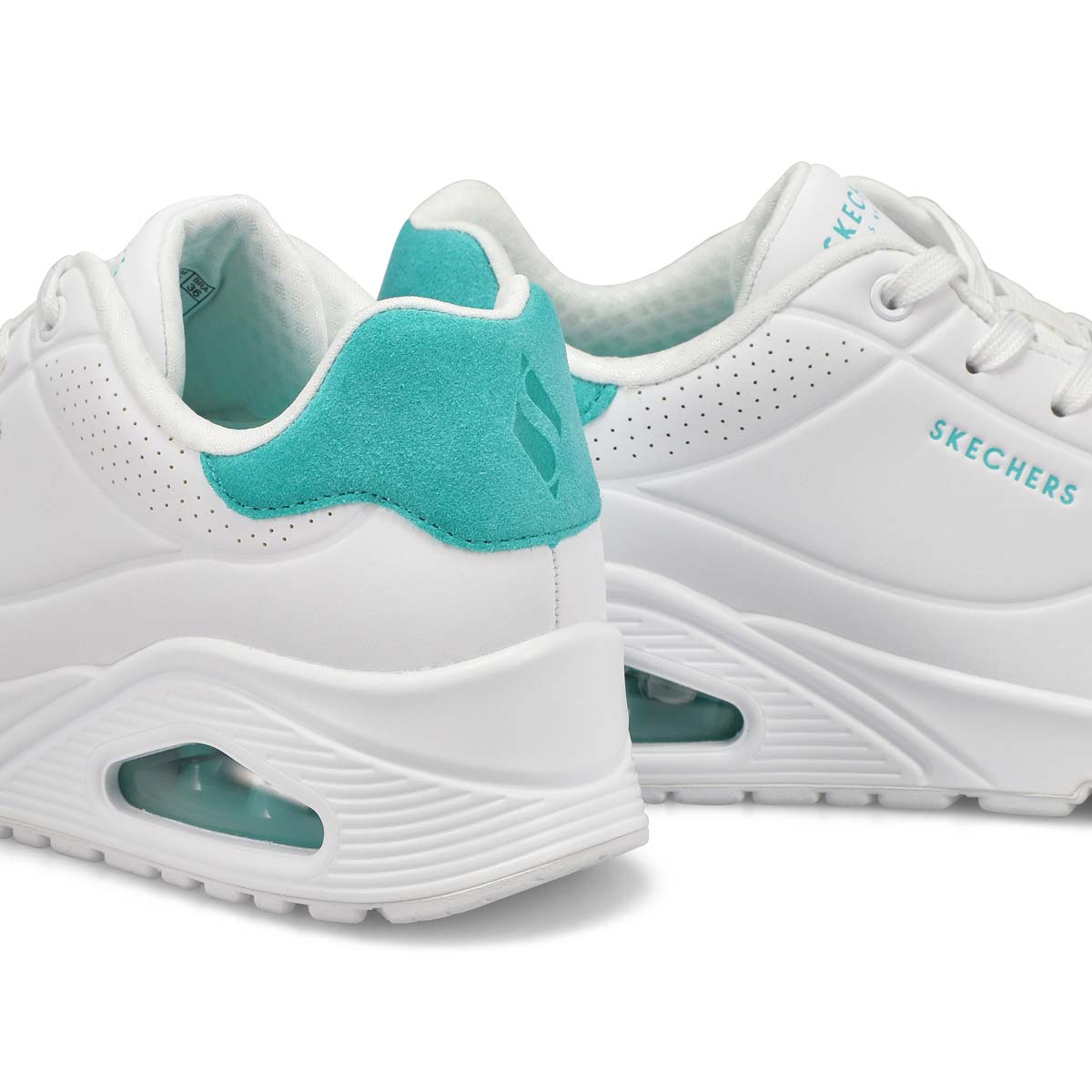 Baskets à lacets UNO POP BACK, blanc/menthe, femmes