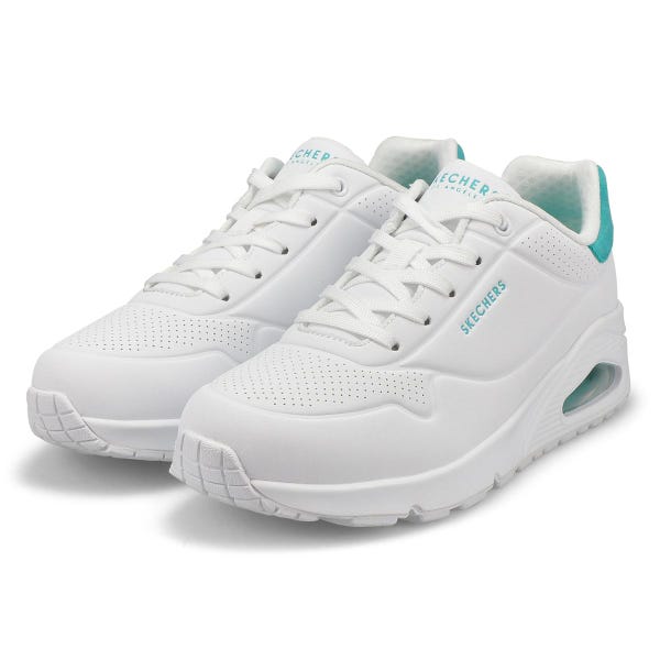 Women's Uno Pop Back Lace Up Sneaker - White/Mint