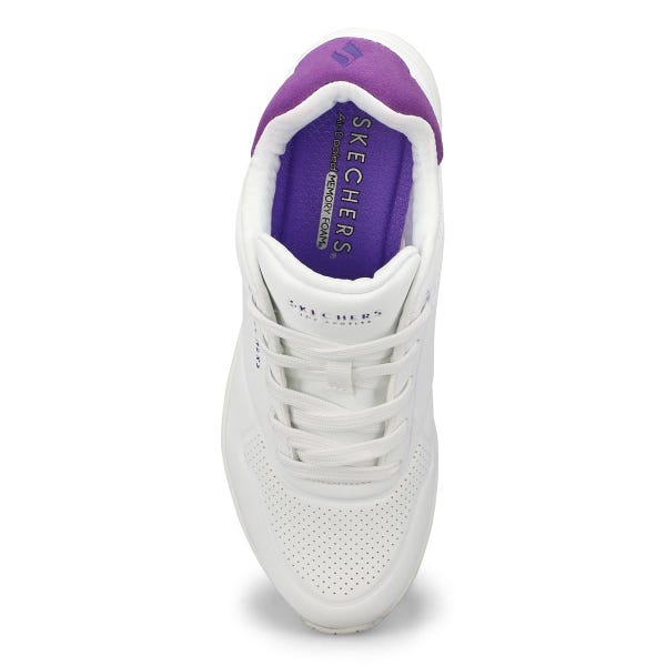 Women's  Uno Pop Back Lace Up Sneaker - White/Purple