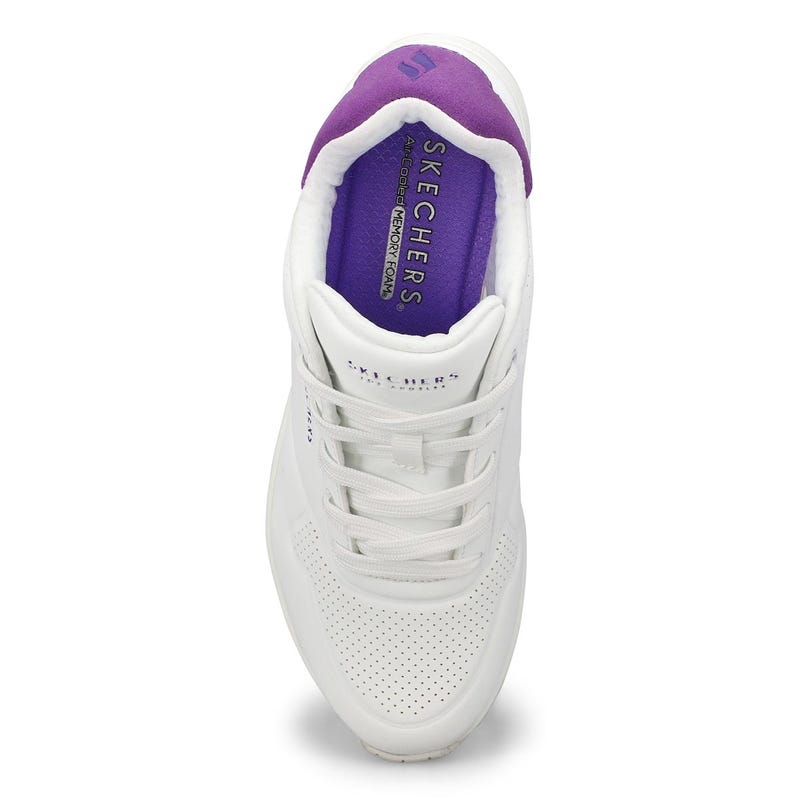 Women's  Uno Pop Back Lace Up Sneaker - White/Purple