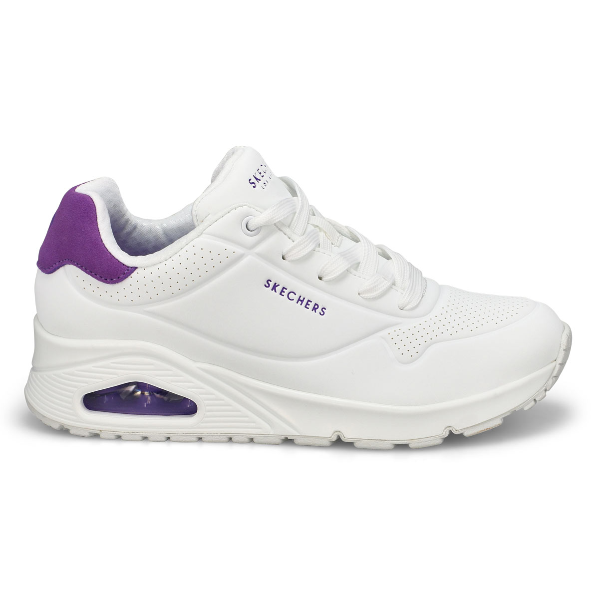 Baskets à lacets UNO POP BACK, blanc/violet, femmes