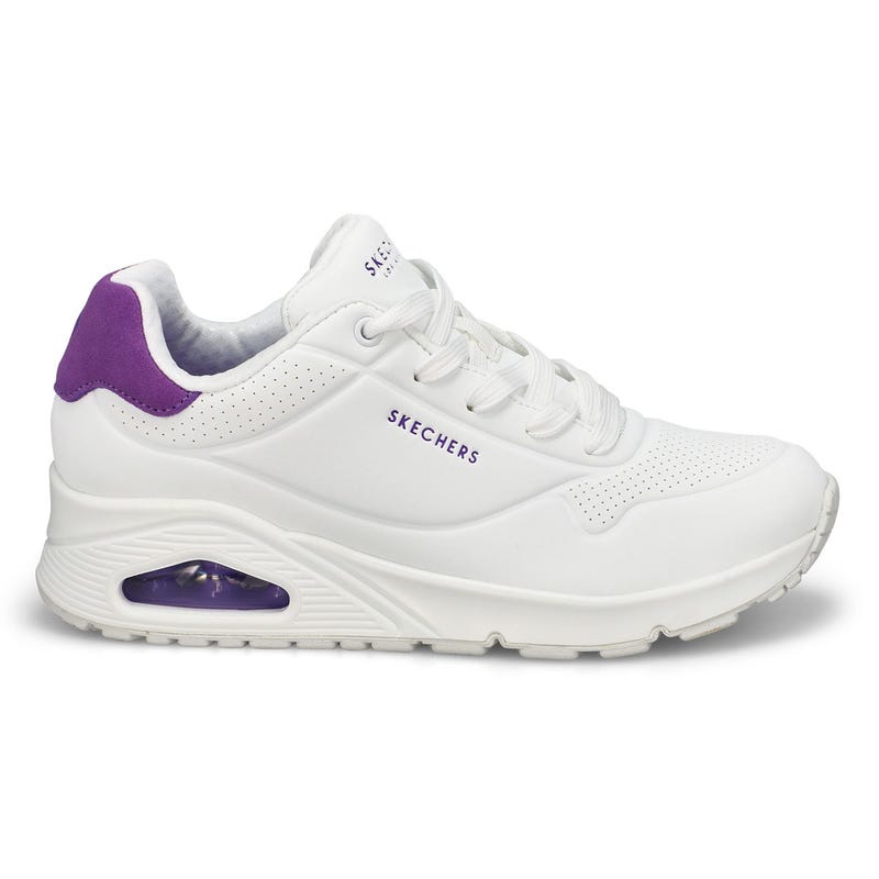 Women's  Uno Pop Back Lace Up Sneaker - White/Purple