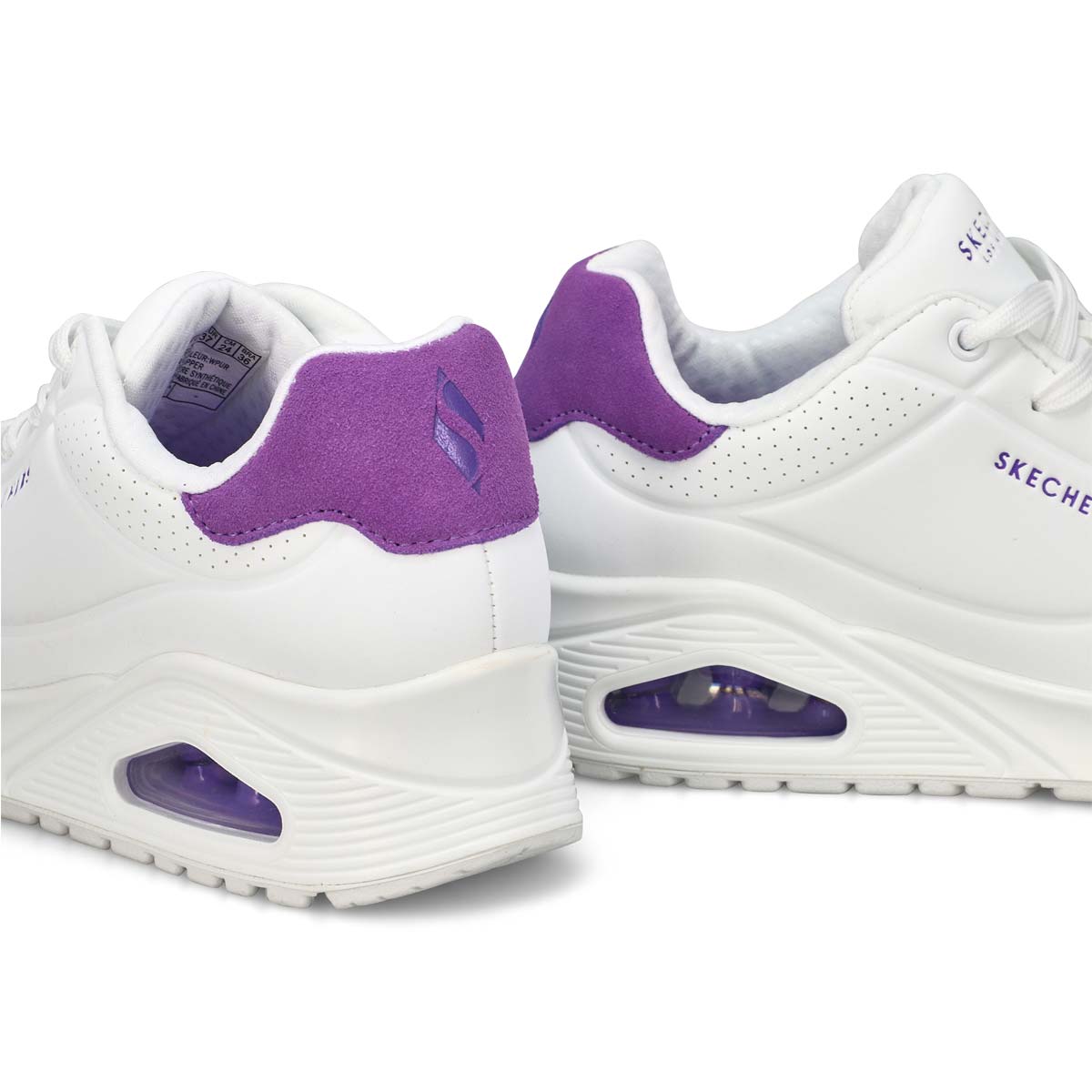 Women's  Uno Pop Back Lace Up Sneaker - White/Purple