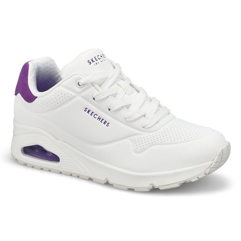 Women's  Uno Pop Back Lace Up Sneaker - White/Purple