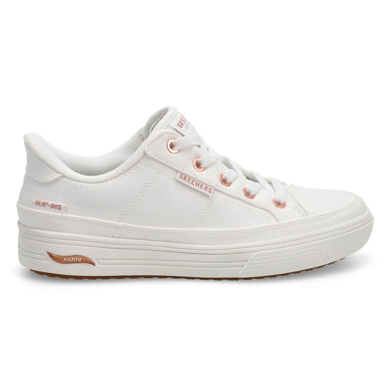 Women's  Arch Fit Arcade See Ya There Slip-Ins Canvas Sneaker - White
