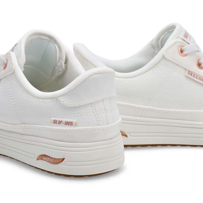 Women's  Arch Fit Arcade See Ya There Slip-Ins Canvas Sneaker - White