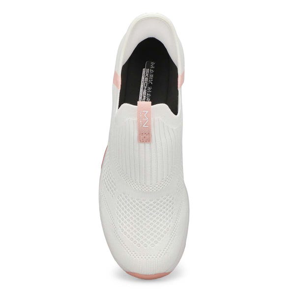 Women's Mark Nason A Wedge Crecent Slip-Ins Sneaker - White/Pink