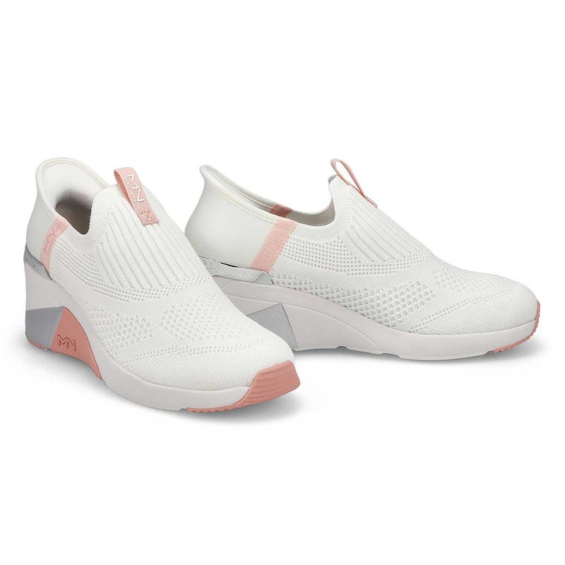 Women's Mark Nason A Wedge Crecent Slip-Ins Sneaker - White/Pink