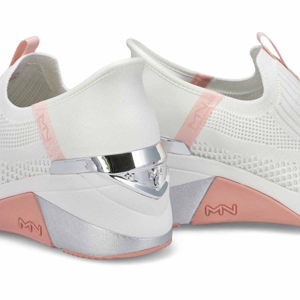 Women's Mark Nason A Wedge Crecent Slip-Ins Sneaker - White/Pink