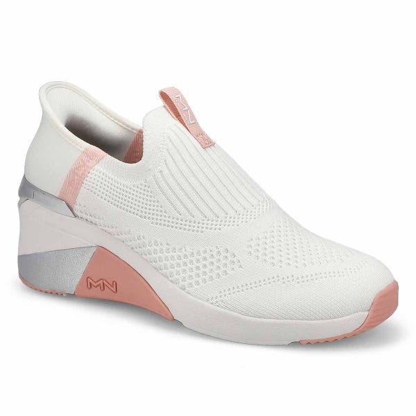 Women's Mark Nason A Wedge Crecent Slip-Ins Sneaker - White/Pink